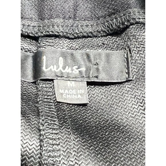 Lulus‎ Women's Dressy Shorts Black Sheen High Waisted Layered Hem Zip Size M - Picture 2 of 12